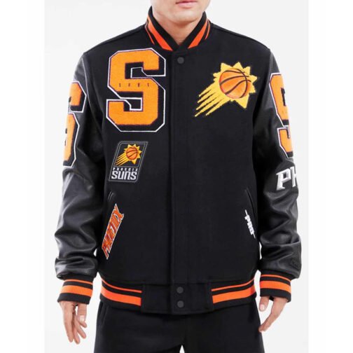 Phoenix Suns Black Mashup Varsity Jacket