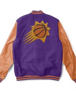 Phoenix Suns Purple and Orange Varsity Jacket