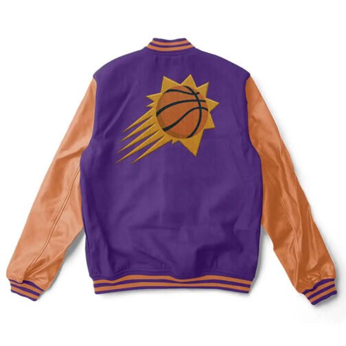 Phoenix Suns Purple and Orange Varsity Jacket - Image 2