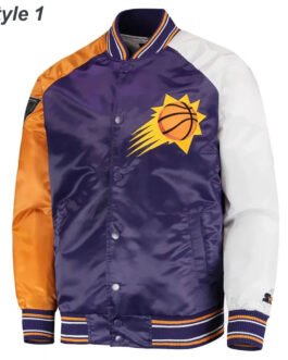 Phoenix Suns Reliever Purple and Orange Satin Jacket