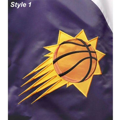 Phoenix Suns Reliever Purple and Orange Satin Jacket - Image 7