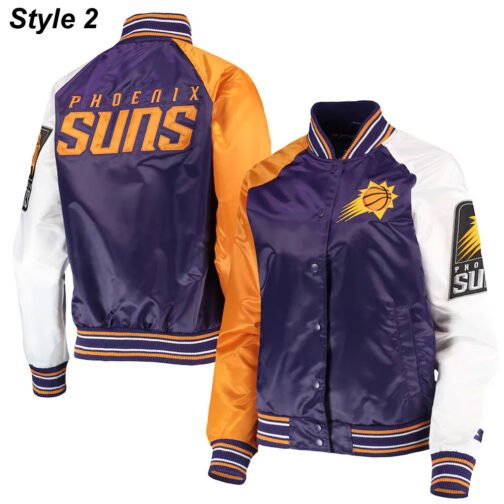 Phoenix Suns Reliever Purple and Orange Satin Jacket - Image 6