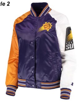 Phoenix Suns Reliever Purple and Orange Satin Jacket