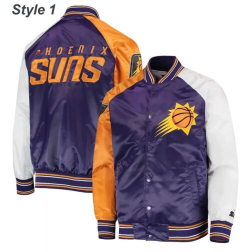 Phoenix Suns Reliever Purple and Orange Satin Jacket - Image 5