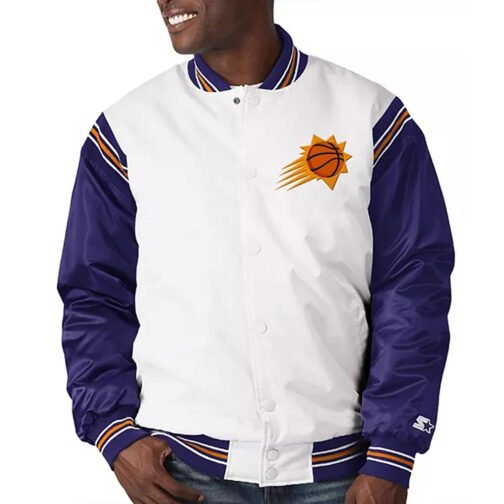 White/Purple Phoenix Suns Renegade Jacket - Image 3