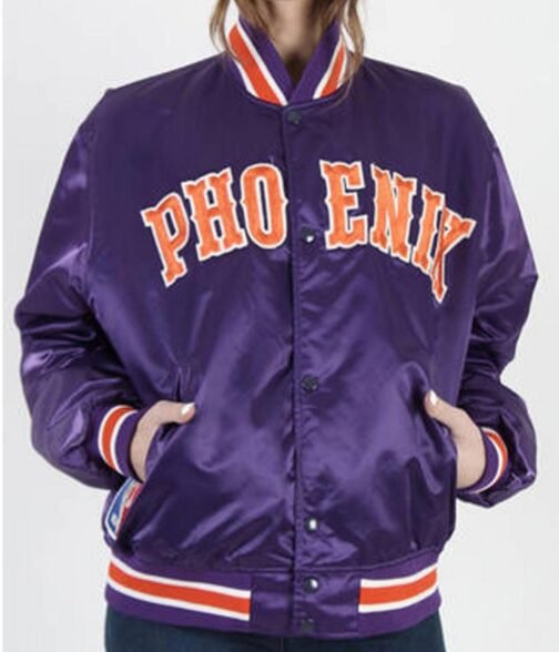Phoenix Suns NBA Purple Bomber Jacket - Image 4