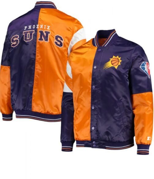 Phoenix Suns Orange and Purple Varsity Starter Jacket - Image 3