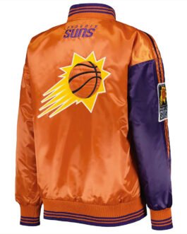 Purple/Orange Phoenix Suns Split Colorblock Satin Jacket