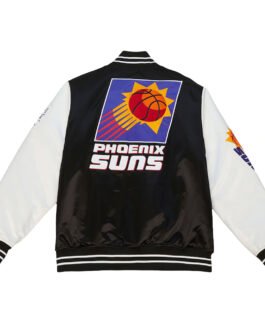 Phoenix Suns Team Origins Black and White Satin Jacket