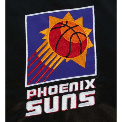 Phoenix Suns Team Origins Black and White Satin Jacket - Image 4
