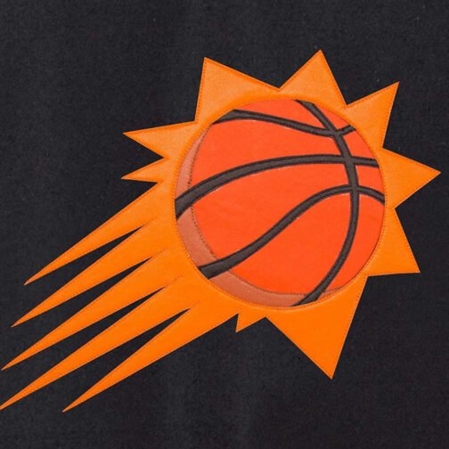 Phoenix Suns Domestic Two-Tone Varsity Black/Orange Wool Jacket - Image 3