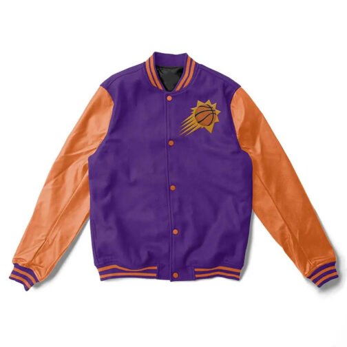 Phoenix Suns Purple and Orange Varsity Jacket
