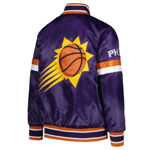 Phoenix Suns Youth Home Game Purple Satin Jacket - Image 2
