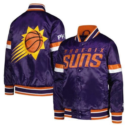 Phoenix Suns Youth Home Game Purple Satin Jacket - Image 3