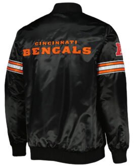Pick and Roll Cincinnati Bengals Black Satin Jacket