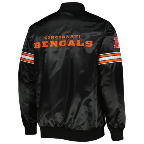 Pick and Roll Cincinnati Bengals Black Satin Jacket - Image 2