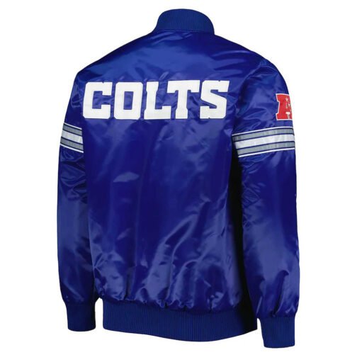 Pick and Roll Indianapolis Colts Blue Satin Jacket - Image 2