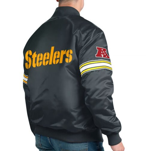 Pittsburgh Steelers Pick and Roll Satin Jacket - Image 6