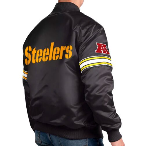 Pittsburgh Steelers Pick and Roll Satin Jacket - Image 4