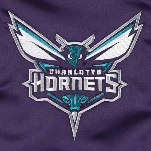 Charlotte Hornets Pick & Roll Purple Satin Jacket - Image 4
