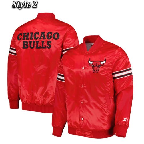 Chicago Bulls Pick & Roll Varsity Satin Jacket - Image 7