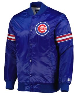 Chicago Cubs Pick & Roll Royal Blue Satin Jacket