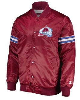 Colorado Avalanche Pick & Roll Burgundy Satin Jacket