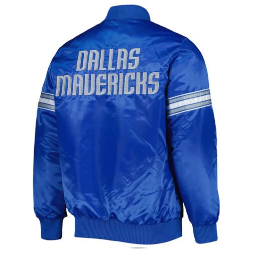 Dallas Mavericks Pick & Roll Blue Satin Jacket - Image 2