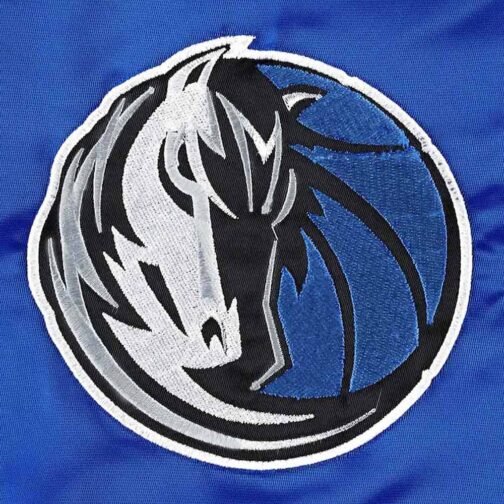 Dallas Mavericks Pick & Roll Blue Satin Jacket - Image 4