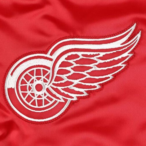 Detroit Red Wings Pick & Roll Red Satin Jacket - Image 4