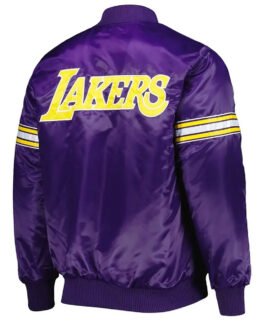 Pick & Roll LA Lakers Varsity Purple Satin Jacket