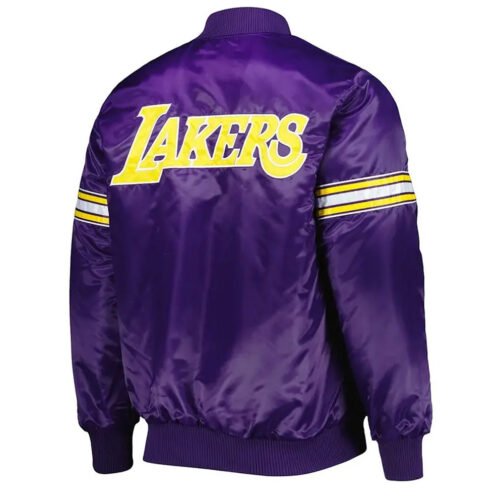 Pick & Roll LA Lakers Varsity Purple Satin Jacket - Image 2