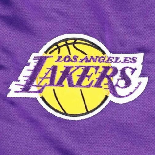 Pick & Roll LA Lakers Varsity Purple Satin Jacket - Image 4