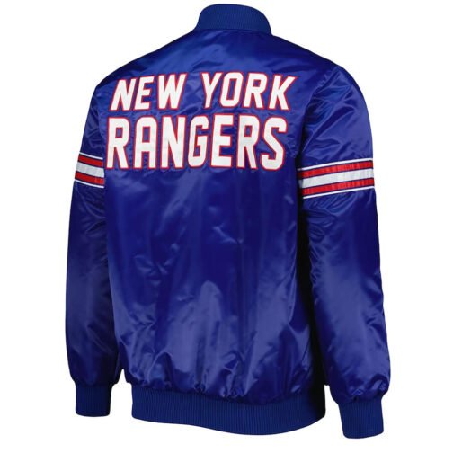 Pick & Roll NY Rangers Blue Satin Jacket - Image 2
