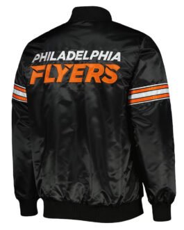 Pick & Roll Philadelphia Flyers Black Satin Jacket