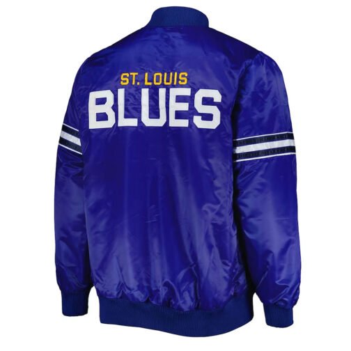 Blue Pick & Roll St. Louis Blues Satin Jacket - Image 2