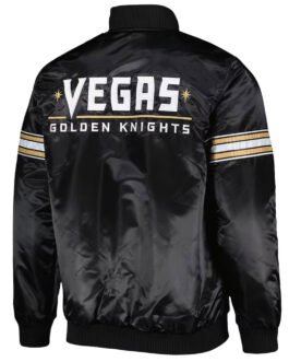 Pick & Roll Vegas Golden Knights Black Satin Jacket