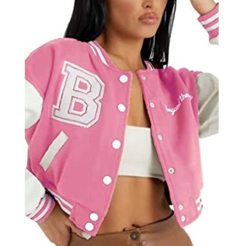 Beyond The Range Cropped Varsity Jacket - Image 12