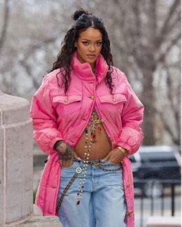 Puffer Pink Rihanna Silk Coat