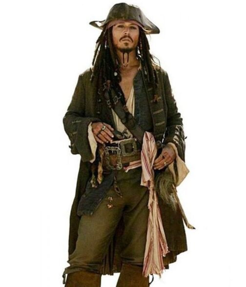 Johnny Depp Pirates of The Caribbean Brown Coat - Image 2