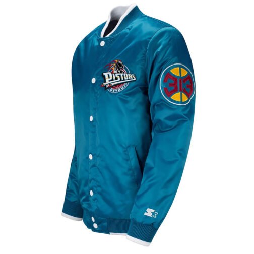 Pistons Ty Mopkins Teal Satin Jacket - Image 6