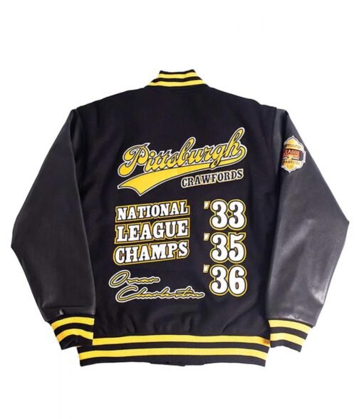 Varsity Pittsburgh Crawfords National League Champs Black Jacket - Image 2