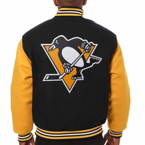 Pittsburgh Penguins Varsity Black Jacket - Image 5