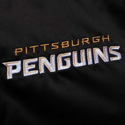 Pittsburgh Penguins Black Heavyweight Satin Jacket - Image 4