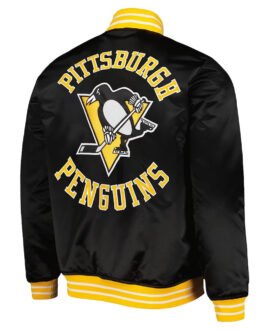 Pittsburgh Penguins Black Heavyweight Satin Jacket