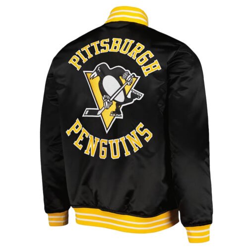 Pittsburgh Penguins Black Heavyweight Satin Jacket - Image 2