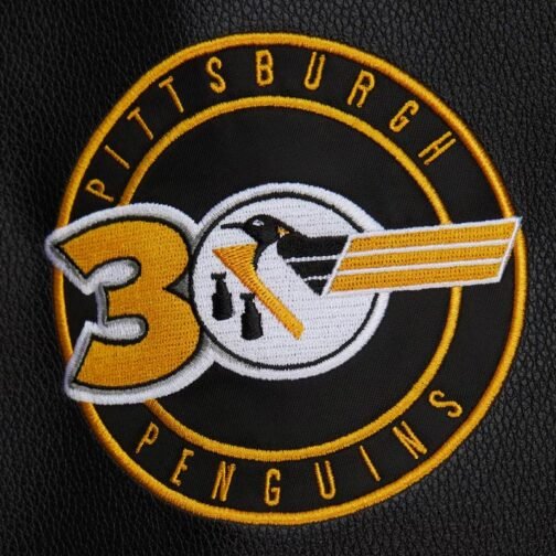 Pittsburgh Penguins Black Out Team Logo Varsity Jacket - Image 4