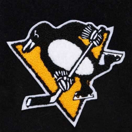 Pittsburgh Penguins Black Out Team Logo Varsity Jacket - Image 6