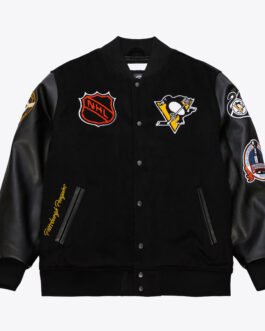 Pittsburgh Penguins Black Out Team Logo Varsity Jacket