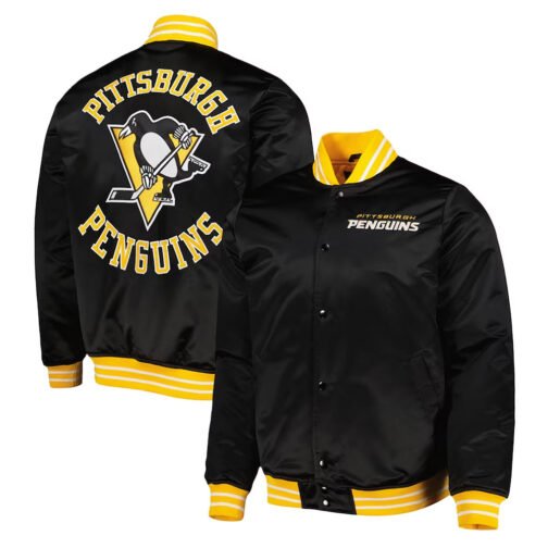 Pittsburgh Penguins Black Heavyweight Satin Jacket - Image 3